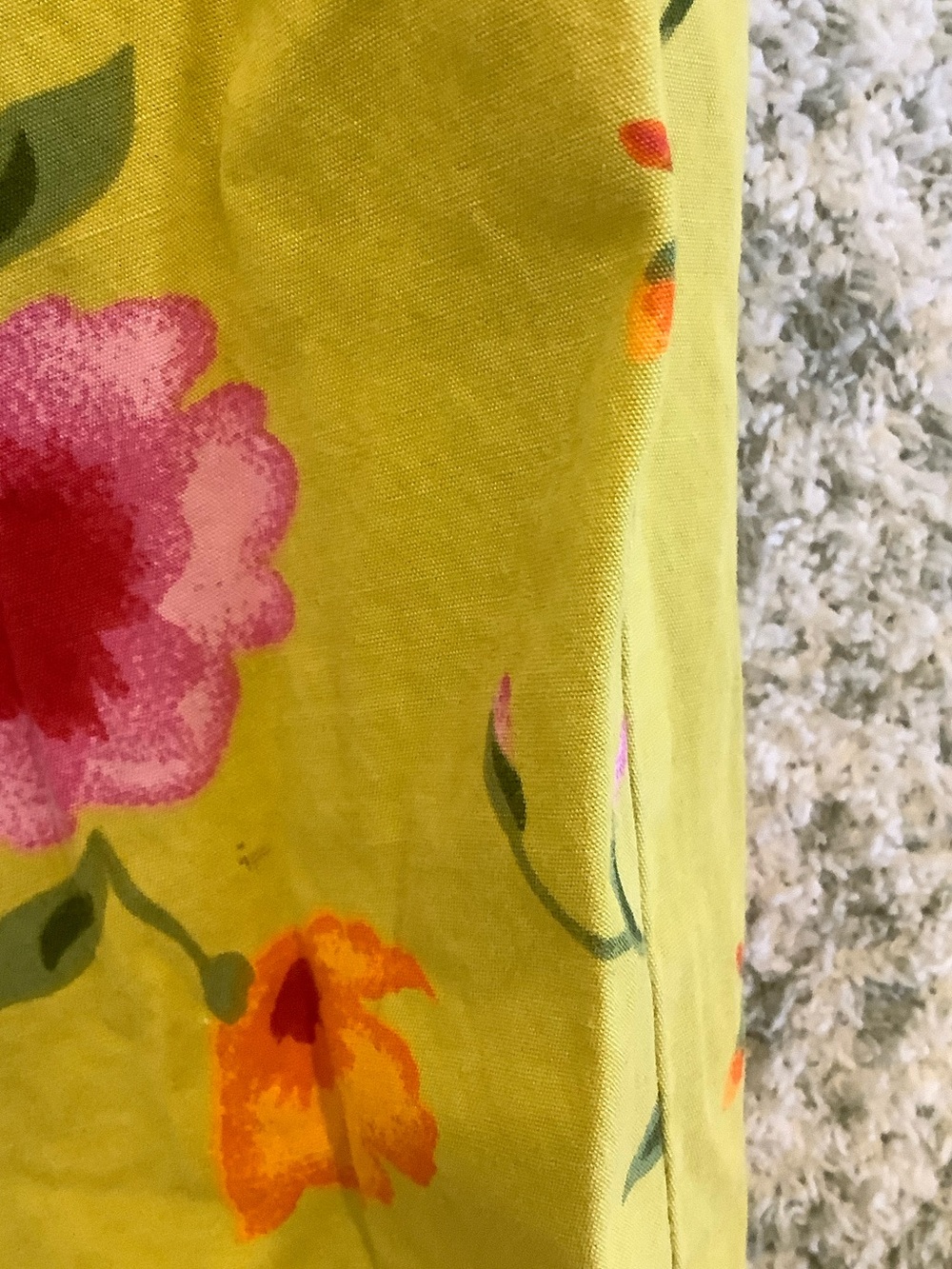 Bright Citrine with Pink & Yellow Floral Drawstring Capri Pants RS Plus Size 1X - Picture 13 of 16